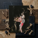 Bestial - Neo-baroque Pagan Art Print / Canvas Darkly Lit Artwork Print Dramatic Mythological Scene Figures Horned Figure Floats, Pagan Art