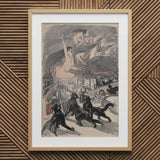 Big Black Cats Howl as Naked Witches Ascend Into the Night Over City - Théophile Steinlen Art Print / Canvas Framed Vintage Lithograph