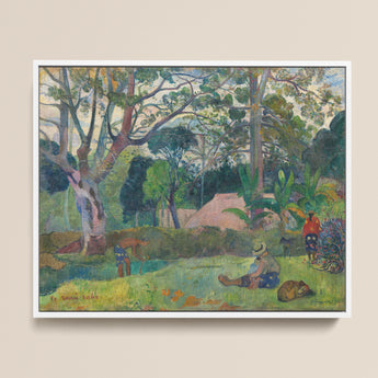 Framed Painting Lush Sun-dappled Tropical Scene Figures Trees Paul Gauguin, Visual Journey, Tree Art Print