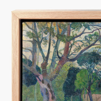 Framed Canvas Print Forest Scene Impressionistic Style Trees Paul Gauguin, Visual Journey, Tree Art
