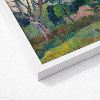 Framed Painting White Frame Impressionistic Jungle Scene Vibrant Paul Gauguin, Visual Journey, Tree Art Print