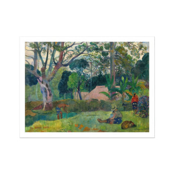 The Big Tree - Paul Gauguin Art Print / Canvas Post-impressionist Landscape Painting People Lush Green Garden, Visual Journey, Prints