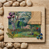 The Big Tree - Paul Gauguin Art Print / Canvas Square Beige Stone Plaque Colorful Impressionist Painting Forest Paul Gauguin, Visual
