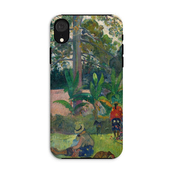 The Big Tree - Paul Gauguin Iphone Case, Xr / Matte, Phone Case Colorful Tropical Landscape Painting Figures Lush