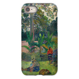 The Big Tree - Paul Gauguin Phone Case Iphone 8 / Matte Phone Case Colorful Tropical Landscape Painting Figures Lush Gauguin’s Tahitian