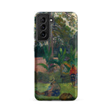 The Big Tree - Paul Gauguin Phone Case Samsung Galaxy S21 Fe / Matte Phone Case Vibrant Impressionistic Painting Two Figures Lush Gauguin’s