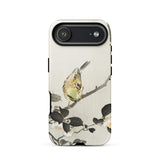 Bird on Branch - Ohara Koson Shin-hanga Phone Case Iphone 17 Air / Matte White Gold Bird Branch Phone Case Floral Design Ohara Koson,