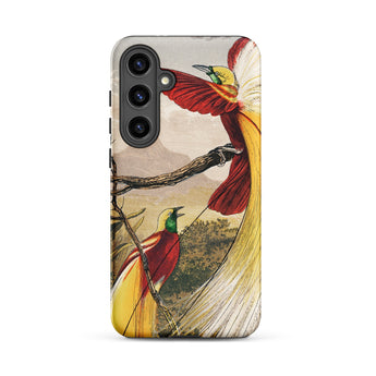 Bird of Paradise - Benjamin Fawcett Samsung Case, Galaxy S24 Plus / Matte, Smartphone Case Vibrant Illustration Two Birds Paradise