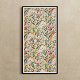 Birds Butterflies Bees and Blossoms Art Print / Canvas Framed Floral Colorful Flowers Green Leaves Beige Exquisite Botanical, Victorian-era