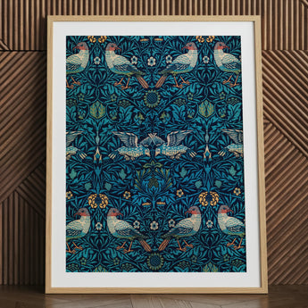 Birds - William Morris Arts and Crafts Kunstdruck / Leinwand, 24x32’’ / 61x81cm / Naturrahmen / Passepartout, Poster Drucke & visuelle Kunstwerke,