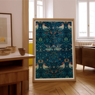 Birds - William Morris Arts and Crafts Art Print, 40x60’’ / 101x152cm / Unframed, Framed Art Print Symmetrical Blue Pattern Birds Floral