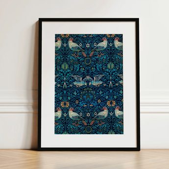 Birds - William Morris Arts and Crafts Art Print / Canvas, 12x16’’ / 31x41cm / Black Frame / Matboard, Posters Prints & Visual Artwork,