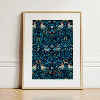 Birds - William Morris Arts and Crafts Art Print / Canvas, 12x16’’ / 31x41cm / Natural Frame / Matboard, Posters Prints & Visual Artwork,