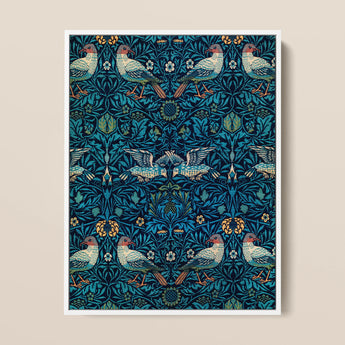 Birds - William Morris Arts and Crafts Art Print / Canvas, 12x16’’ / 31x41cm / White Frame, Posters Prints & Visual Artwork, Toby Leon