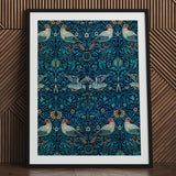 Birds - William Morris Arts and Crafts Art Print / Canvas Framed Detailed Pattern Stylized Foliage Morris’s, Tapestry, Verdant Victorian