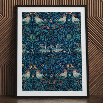 Birds - William Morris Arts and Crafts Art Print / Canvas Framed Detailed Pattern Stylized Foliage Morris’s, Tapestry, Verdant Victorian