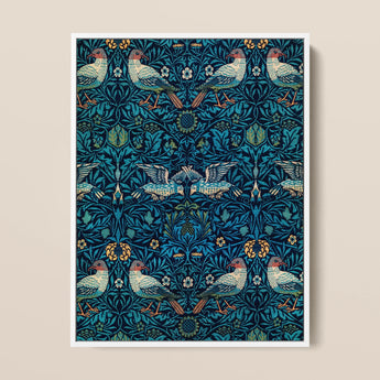 Birds - William Morris Arts and Crafts Art Print / Canvas Framed Symmetrical Intricate Pattern Stylized Morris’s, Tapestry, Verdant