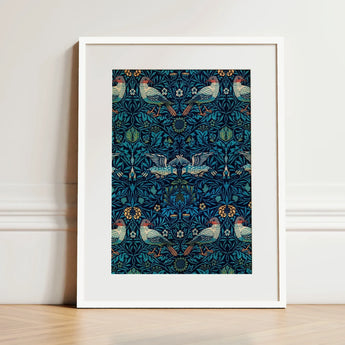 Birds - William Morris Arts and Crafts Art Print / Canvas Framed Symmetrical Pattern Stylized Foliage Morris’s, Tapestry, Verdant Victorian