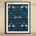 Birds - William Morris Arts and Crafts Art Print, Framed Art Print Symmetrical Pattern Birds Botanical Elements