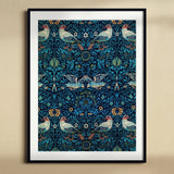 Birds - William Morris Arts and Crafts Art Print, Framed Art Print Symmetrical Pattern Birds Botanical Elements