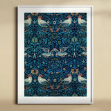 Birds - William Morris Arts and Crafts Art Print, Framed Art Print Symmetrical Pattern Birds Botanical Elements