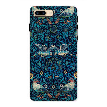 Birds - William Morris Arts and Crafts Iphone Case 8 Plus / Matte Ornate Phone Case Blue Floral Bird Pattern Design William Morris Birds,