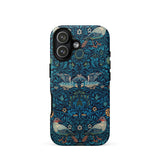 Birds - William Morris Arts and Crafts Iphone Case 17 / Matte Blue Floral Bird Design Phone Case Textured Surface William Morris Birds,