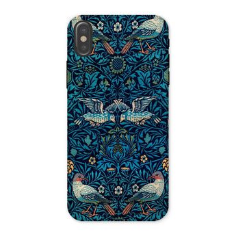 Birds - William Morris Arts and Crafts Iphone Case x / Matte Decorative Phone Case Intricate Bird Floral Pattern Shades William Morris