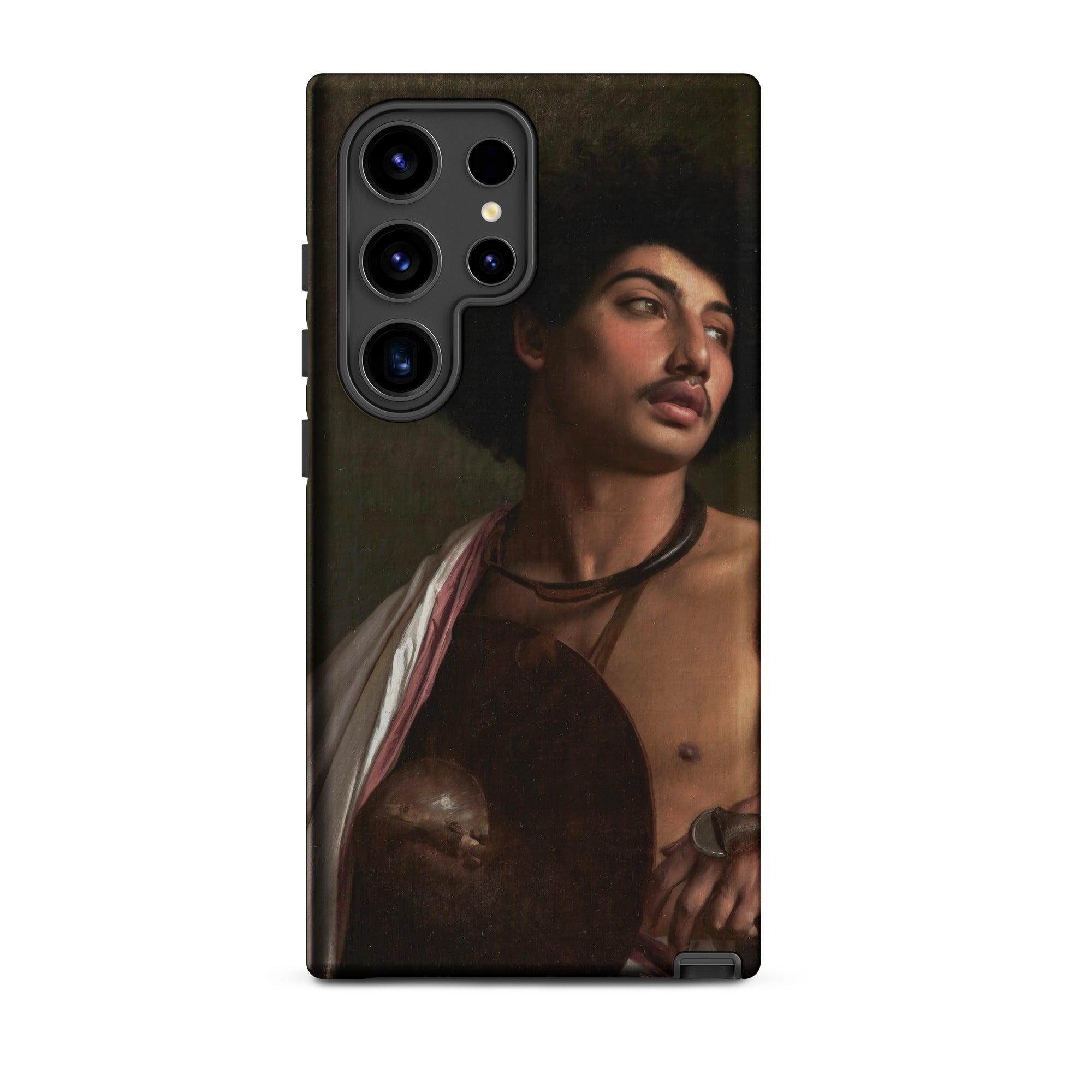 A Bischari Warrior - Jean-leeon Gerome Samsung Case, Galaxy S24 Ultra / Matte, Black Smartphone Case Classical Painting Man Dark Curly