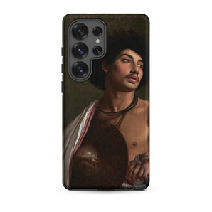 A Bischari Warrior - Jean-leeon Gerome Samsung Case, Galaxy S25 Ultra / Matte, Black Smartphone Case Classical Painting Man Afro