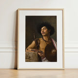 A Bischari Warrior - Jean-leon Gerome Art Print / Canvas Framed Classical Portrait Man Dark Curly, école Des Beaux-arts, Discipline, French