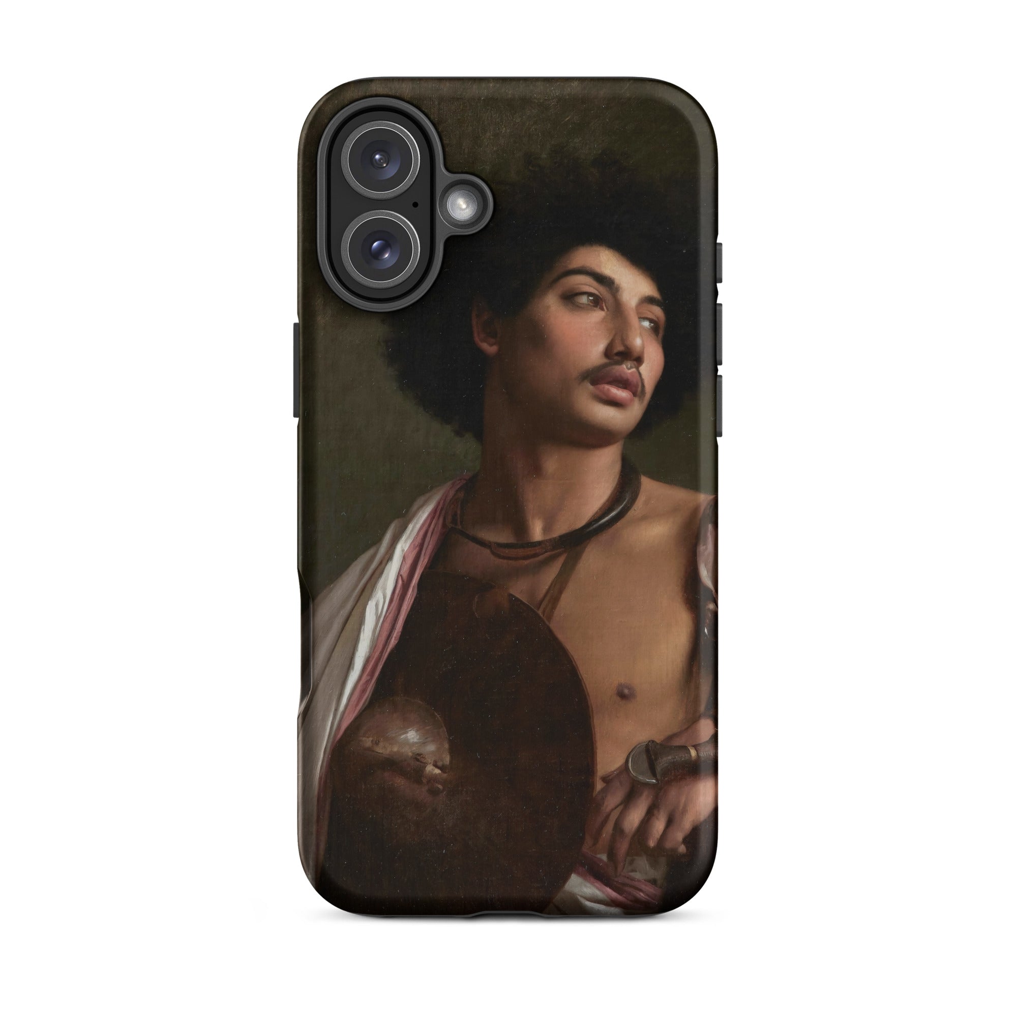 A Bischari Warrior - Jean-leon Gerome Iphone Case, 16 Plus / Matte, Black Smartphone Case Classical Painting Man Afro