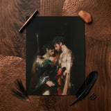 Black Bird - Greco-queer Gay Myth Art Print / Canvas Black Matte Print Caravaggio’s ?The Conversion Saint Paul” Gods Embrace, Bodies, one P