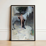 Black Lake - Jan Priesler Art Print / Canvas Black-framed Classical Painting Nude Figure White, Prints