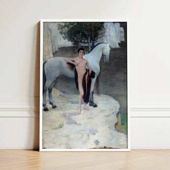 Black Lake - Jan Priesler Art Print / Canvas White-framed Reproduction Painting Horseman édouard Manet, Prints