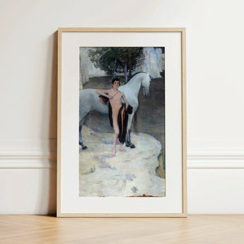 Black Lake - Jan Priesler Art Print / Canvas Framed Art Print Nude Figure White Horse Enclosed Jan Priesler Art, Print, Black Lake