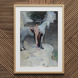 Black Lake - Jan Priesler Art Print / Canvas Framed Painting Nude Man Horse, Prints
