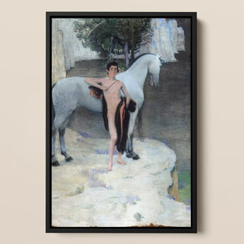 Black Lake - Jan Priesler Art Print / Canvas Black-framed Reproduction Painting Horseman French Artist Théodore Chassériau, Prints