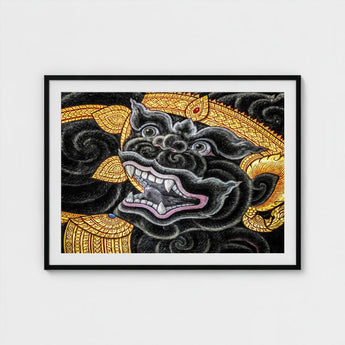 Black Monkey Magic - Traditional Thai Myth Art Print / Canvas Ferocious Simian Deity, Ramakien Epics Prints