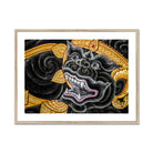 Black Monkey Magic - Traditional Thai Myth Art Print, Framed Black Gold Mythological Creature