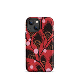 Black Peacock Flowers - E.a. Seguy Pochoir Phone Case Iphone 13 Mini / Matte Red Floral Patterned Phone Case Black Peacock Flowers,