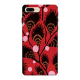 Black Peacock Flowers - E.a. Seguy Pochoir Phone Case Iphone 8 Plus / Matte Red Black Decorative Phone Case Feather-like Patterns Pink
