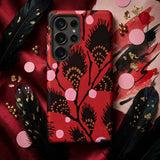 Black Peacock Flowers - E.a. Seguy Pochoir Phone Case Red Phone Case Black Thistle Gold Dot Pattern Peacock Flowers, Untamed, this Floral