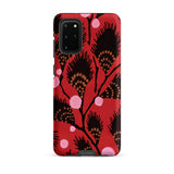 Black Peacock Flowers - E.a. Seguy Pochoir Phone Case Samsung Galaxy S20 Plus / Matte Red Phone Case Black Pink Floral Design Bold Peacock