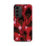 Black Peacock Flowers - E.a. Seguy Pochoir Phone Case Samsung Galaxy S23 Plus / Matte Red Phone Case Black Pink Floral Pattern Stylized