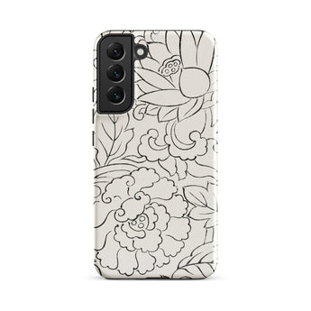 Black & White Florals - Taguchi Tomoki Phone Case, Samsung Galaxy S22 Plus / Gloss, Mobile Cases, Toby Leon