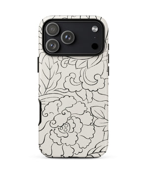 Iphone 17 Pro Max / Matte Black & White Florals - Taguchi Tomoki Phone Case, Vintage Japanese Woodblock Print, Catapults Edo-period