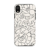 Black & White Florals - Taguchi Tomoki Phone Case Iphone Xr / Matte Iphone Case Black White Floral Pattern Design Taguchi Tomoki, Vintage