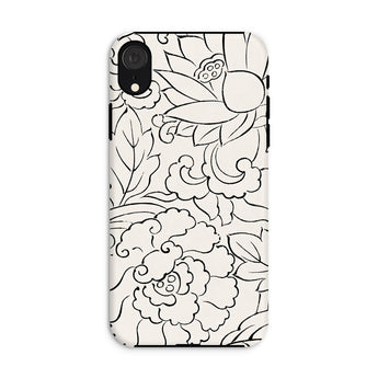 Black & White Florals - Taguchi Tomoki Phone Case Iphone Xr / Matte Iphone Case Black White Floral Pattern Design Taguchi Tomoki, Vintage