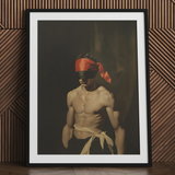 Blackout - Vintage-Kunstdruck mit schwulem Fetischismus aus dem 19. Jahrhundert / Leinwand, 24x32’’ / 61x81cm / Schwarzer Rahmen / Passepartout, Poster Drucke & Visual